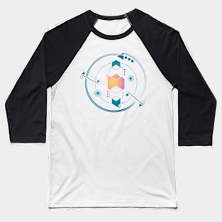 Galaxy geometric Planet blue abstract Baseball T-Shirt
